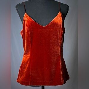 Banana Republic Burnt Orange Velvet Cami Size M